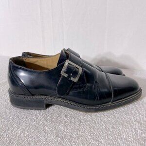 Vintage Pegabo Black Leather Monk Strap Dress Shoes 40